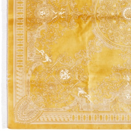 سجادة صناعية بنقشة ترنج الكلاسيكية الجديدة، حرير بامبو، على الطراز الفارسي، رقم 800290