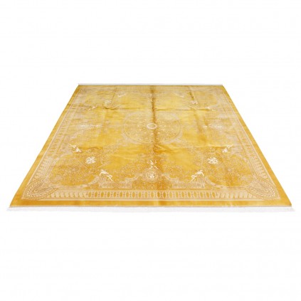 سجادة صناعية بنقشة ترنج الكلاسيكية الجديدة، حرير بامبو، على الطراز الفارسي، رقم 800290