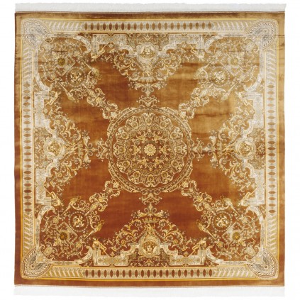 سجادة صناعية بنقشة ترنج الكلاسيكية الجديدة، حرير بامبو، على الطراز الفارسي، رقم 800290