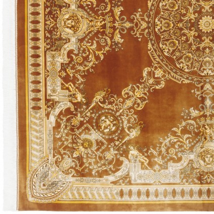 سجادة صناعية بنقشة ترنج الكلاسيكية الجديدة، حرير بامبو، على الطراز الفارسي، رقم 800290