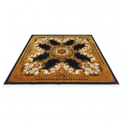 سجادة صناعية بنقشة ترنج الكلاسيكية الجديدة، حرير بامبو، على الطراز الفارسي، رقم 800290