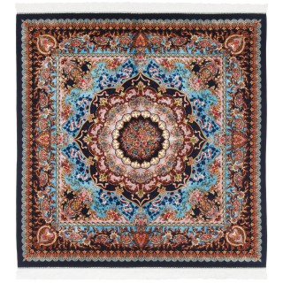 Machine-made Rug, Neoclassic Medallion, Acrylic + Bamboo Silk, Persian Style, Ref 200292