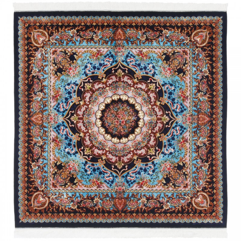 Machine-made Rug, Neoclassic Medallion, Acrylic + Bamboo Silk, Persian Style, Ref 200292