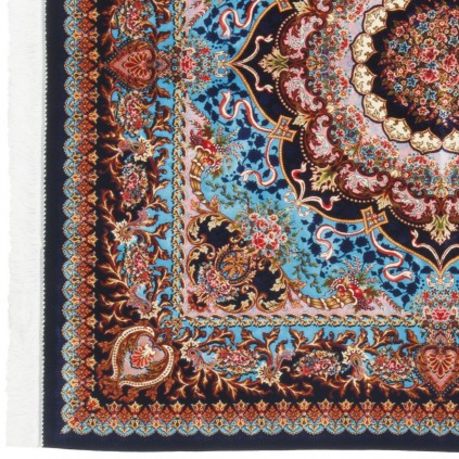 Machine-made Rug, Neoclassic Medallion, Acrylic + Bamboo Silk, Persian Style, Ref 200292