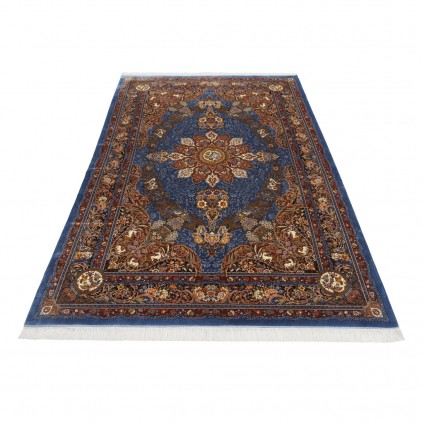 Machine-made Rug, Floral Corner Medallion, Bamboo Silk, Persian Style, Ref 800325