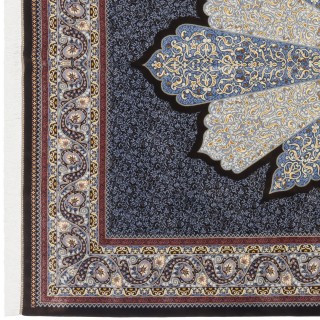 Machine-made Rug, Neoclassic Medallion, Bamboo Silk, Persian Style, Ref 800326