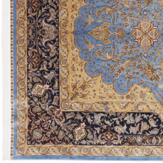 Machine-made Rug, Flowers & Birds All-over, Bamboo Silk, Persian Style, Ref 800327