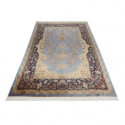 Machine-made Rug, Flowers & Birds All-over, Bamboo Silk, Persian Style, Ref 800327