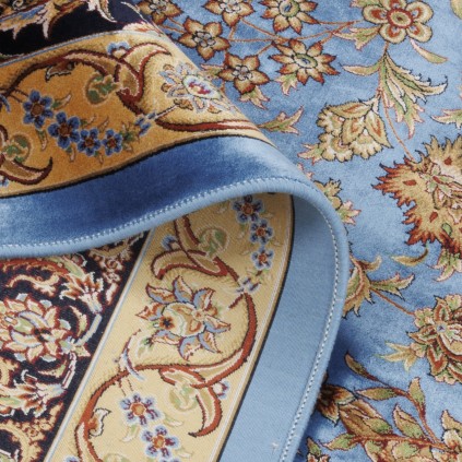 Machine-made Rug, Flowers & Birds All-over, Bamboo Silk, Persian Style, Ref 800327