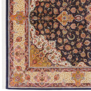 Machine-made Rug, Floral Corner Medallion, Bamboo Silk, Persian Style, Ref 800329