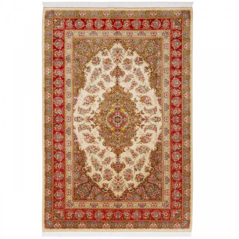 Machine-made Rug, Floral Corner Medallion, Bamboo Silk, Persian Style, Ref 800330