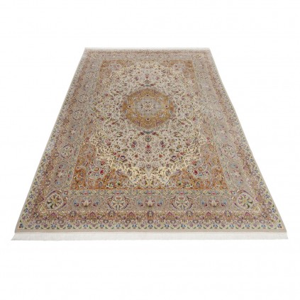 Machine-made Rug, Floral Corner Medallion, Bamboo Silk, Persian Style, Ref 800331