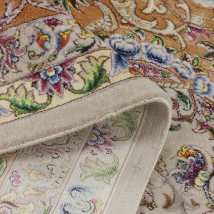 Machine-made Rug, Floral Corner Medallion, Bamboo Silk, Persian Style, Ref 800331