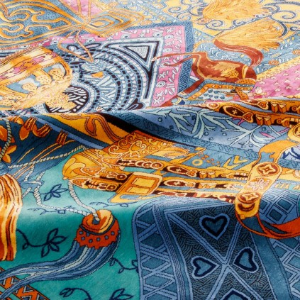 Handwoven Carpet, Hermes Layout, All Silk, Qom, 190 × 210 cm Ref 10300546