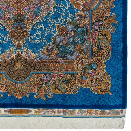 فرش دستباف طرح لچک ترنج تمام ابریشم قم 131 × 203 کد 10200401