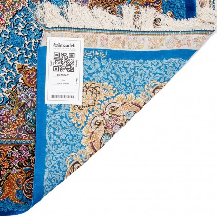 فرش دستباف طرح لچک ترنج تمام ابریشم قم 131 × 203 کد 10200401