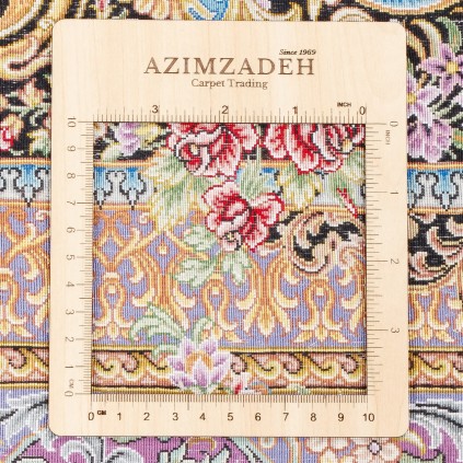 فرش دستباف طرح لچک ترنج تمام ابریشم قم 131 × 203 کد 10200401