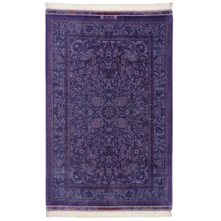 فرش دستباف طرح لچک ترنج تمام ابریشم قم 133 × 205 کد 10200403