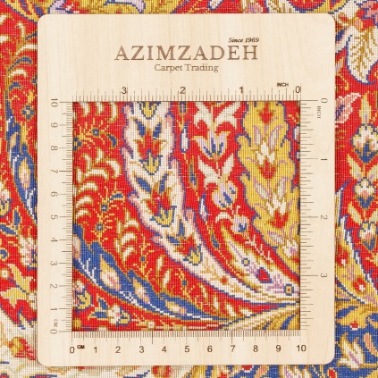 فرش دستباف طرح سراسر تمام ابریشم قم 133 × 206 کد 10200404