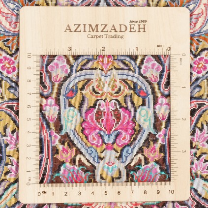 فرش دستباف طرح لچک ترنج تمام ابریشم قم 146 × 210 کد 10300405