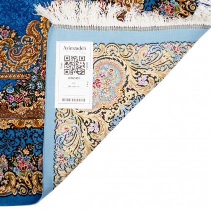 فرش دستباف طرح لچک ترنج تمام ابریشم قم 141 × 214 کد 10300406