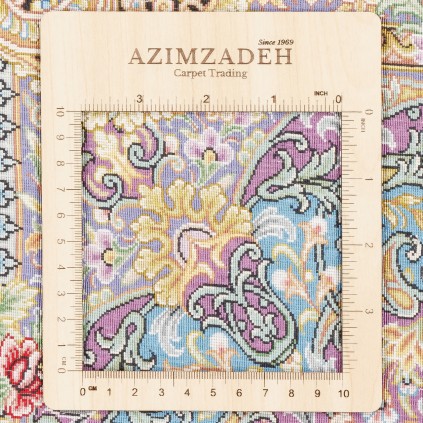 فرش دستباف طرح لچک ترنج تمام ابریشم قم 127 × 197 کد 10200407