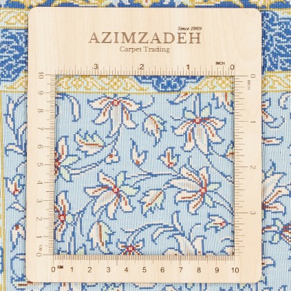 فرش دستباف طرح لچک ترنج تمام ابریشم قم 132 × 196 کد 10200408