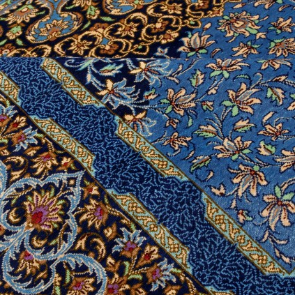 فرش دستباف طرح لچک ترنج تمام ابریشم قم 132 × 196 کد 10200408