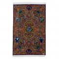 Handwoven Carpet, Corner Medallion Layout, All Silk, Qom, 137 × 210 cm Ref 10200410