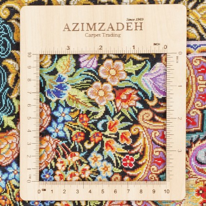 فرش دستباف طرح لچک ترنج تمام ابریشم قم 137 × 210 کد 10200410