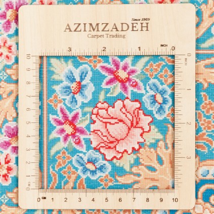 فرش دستباف طرح لچک ترنج تمام ابریشم قم 132 × 201 کد 10200417