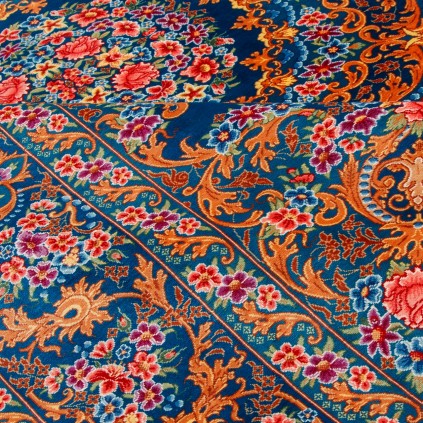 فرش دستباف طرح لچک ترنج تمام ابریشم قم 132 × 201 کد 10200417