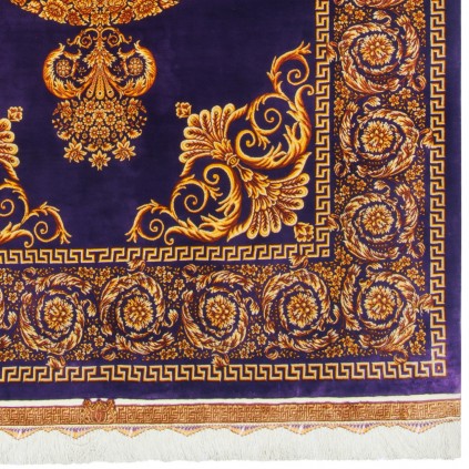 فرش دستباف طرح لچک ترنج تمام ابریشم قم 132 × 218 کد 10200418