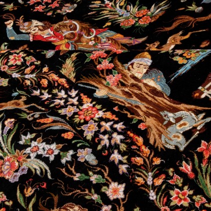 فرش دستباف طرح سراسر تمام ابریشم قم 144 × 208 کد 10300425