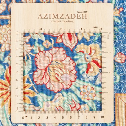 فرش دستباف طرح لچک ترنج تمام ابریشم قم 138 × 202 کد 10200426