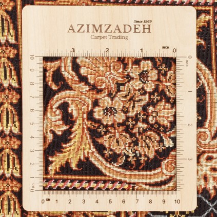 فرش دستباف طرح لچک ترنج تمام ابریشم قم 137 × 201 کد 10200428