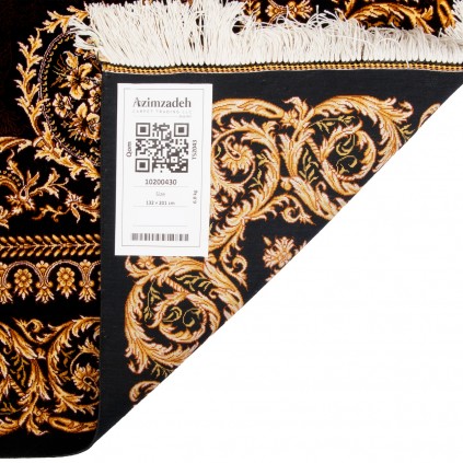 فرش دستباف طرح لچک ترنج تمام ابریشم قم 132 × 201 کد 10200430