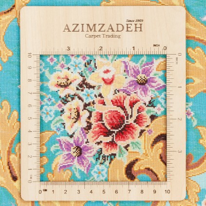 فرش دستباف طرح ترنج دار تمام ابریشم قم 134 × 200 کد 10200431