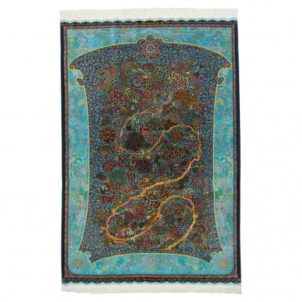 فرش دستباف طرح درختی تمام ابریشم قم 132 × 195 کد 10200434