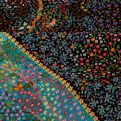 فرش دستباف طرح درختی تمام ابریشم قم 132 × 195 کد 10200434