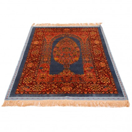 فرش دستباف طرح درختی تمام ابریشم سرخس 134 × 200 کد 10200439