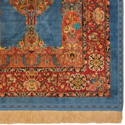 فرش دستباف طرح درختی تمام ابریشم سرخس 134 × 200 کد 10200439