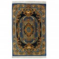 Handwoven Carpet, Corner Medallion Layout, All Silk, Qom, 135 × 208 cm Ref 10200440