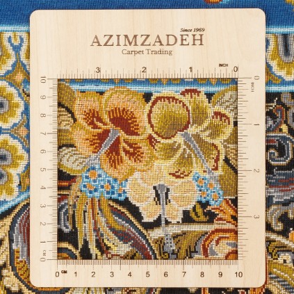 فرش دستباف طرح لچک ترنج تمام ابریشم قم 135 × 208 کد 10200440