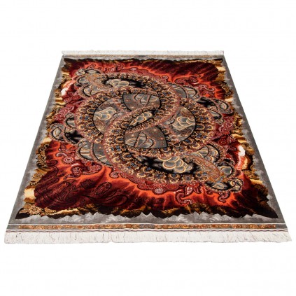 فرش دستباف طرح سراسر تمام ابریشم قم 150 × 213 کد 10300443