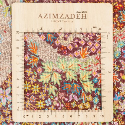 فرش دستباف طرح درختی تمام ابریشم قم 137 × 208 کد 10200444