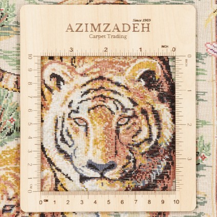 فرش دستباف طرح سراسر تمام ابریشم قم 135 × 200 کد 10200447