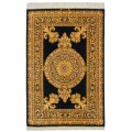 Handwoven Carpet, Plain Field Layout, All Silk, Qom, 140 × 210 cm Ref 10200452