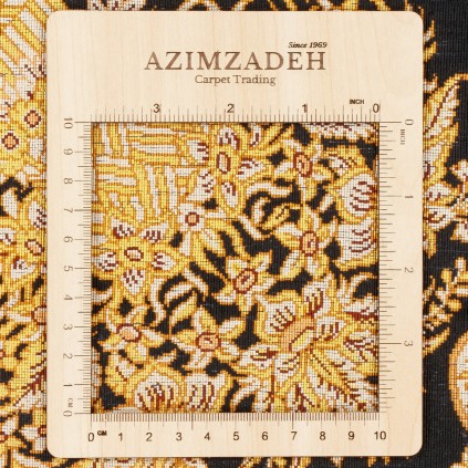 فرش دستباف طرح کف ساده تمام ابریشم قم 140 × 210 کد 10200452