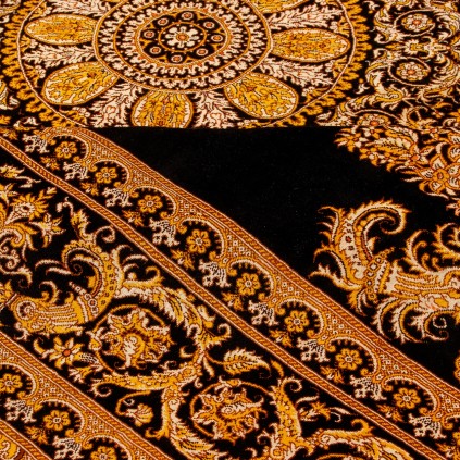 فرش دستباف طرح کف ساده تمام ابریشم قم 140 × 210 کد 10200452